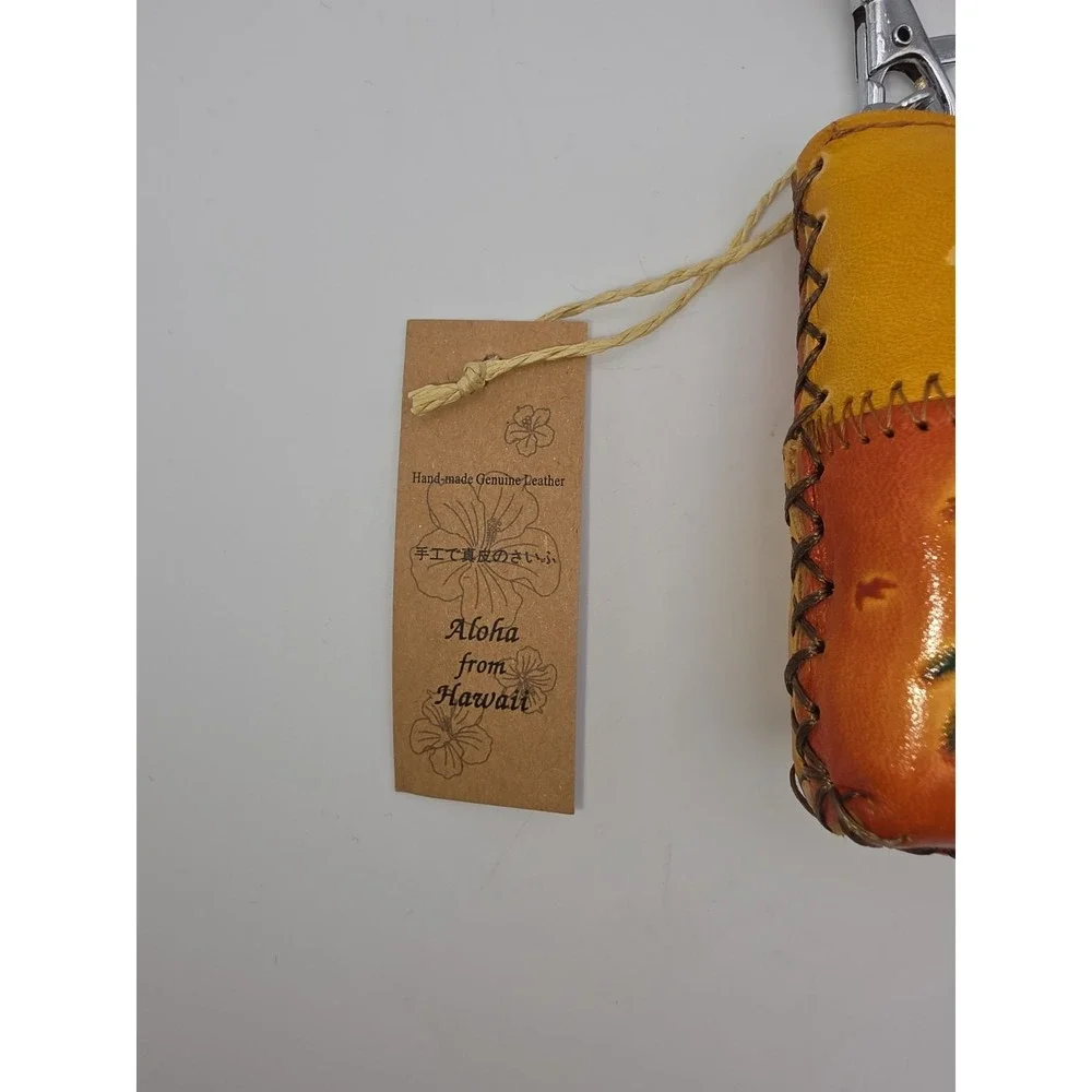 Hawaii Genuine Leather Patchwork Coin Purse Wallet w/Wrist Strap~Tropical Floral